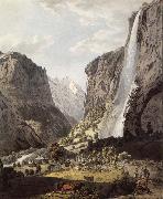 Franz Niklaus Konig The Fall of the Staubbach,dans the Vallee of Lauterbrunnen china oil painting reproduction